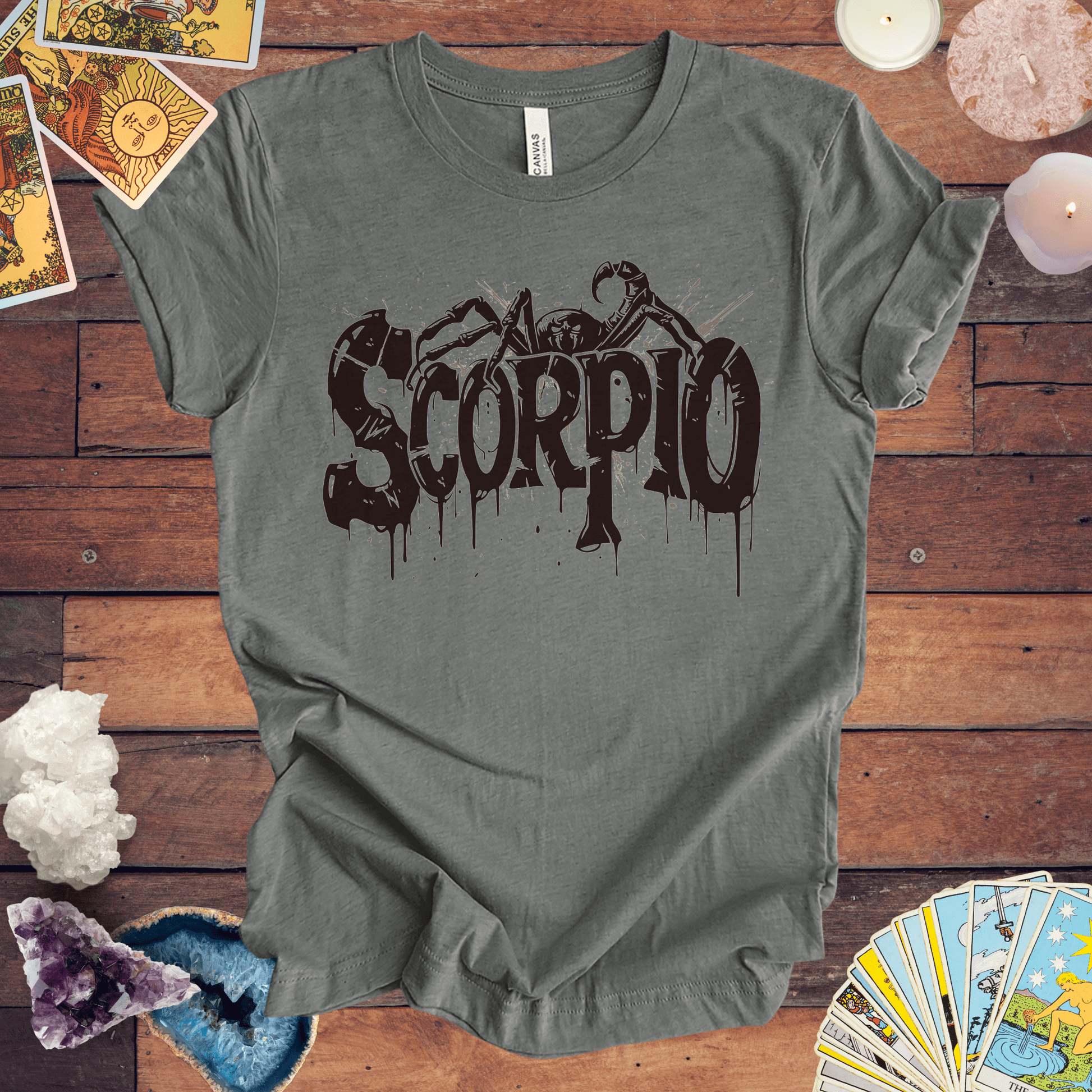 T-Shirt Deep Heather / S Sting of Mystery Scorpio TShirt: Intensity Unleashed