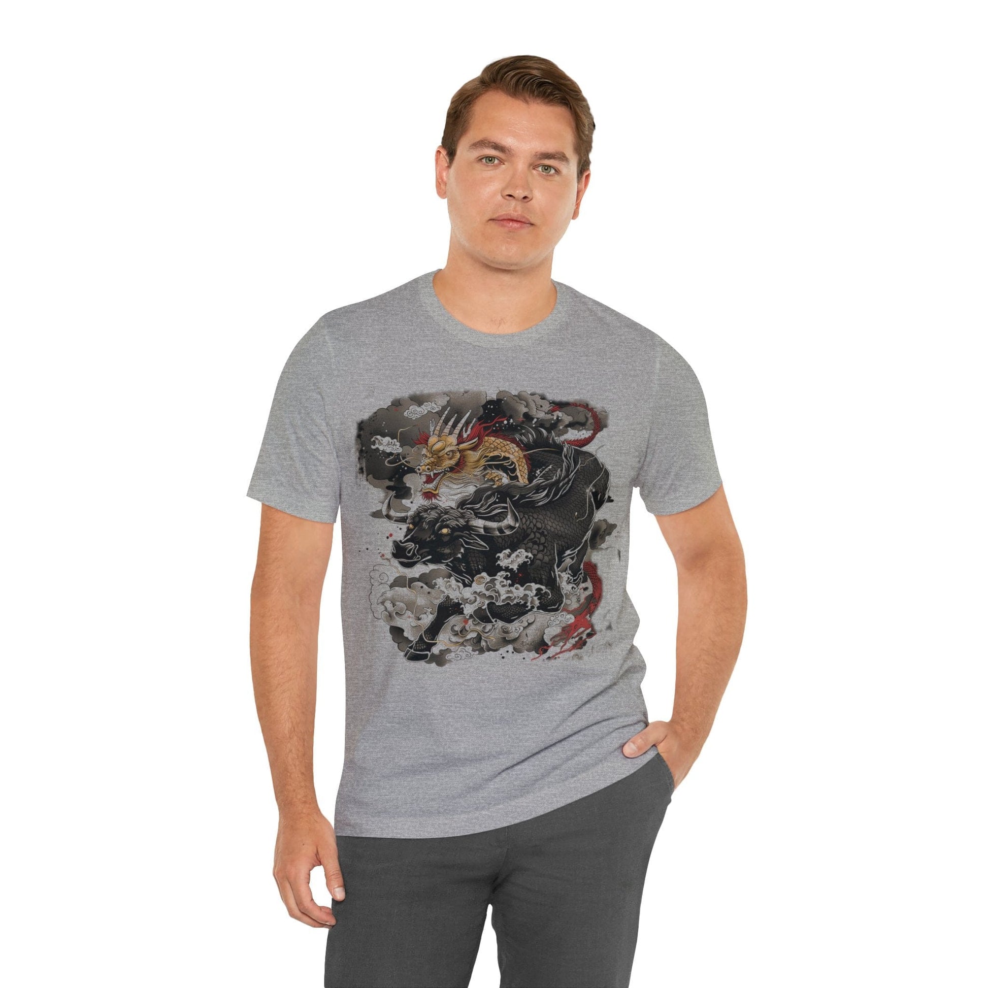 T-Shirt Eastern Mythos Dragon-Bull T-Shirt: Legendary Power