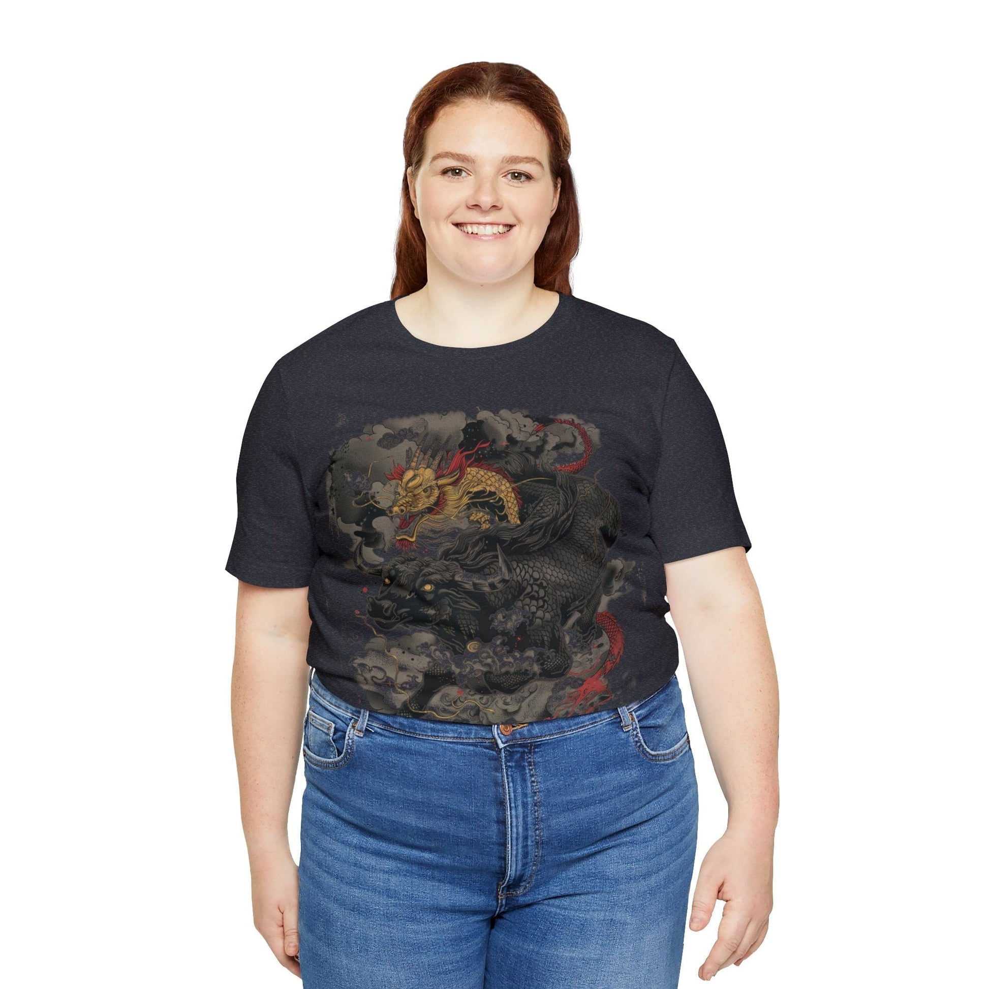 T-Shirt Eastern Mythos Dragon-Bull T-Shirt: Legendary Power