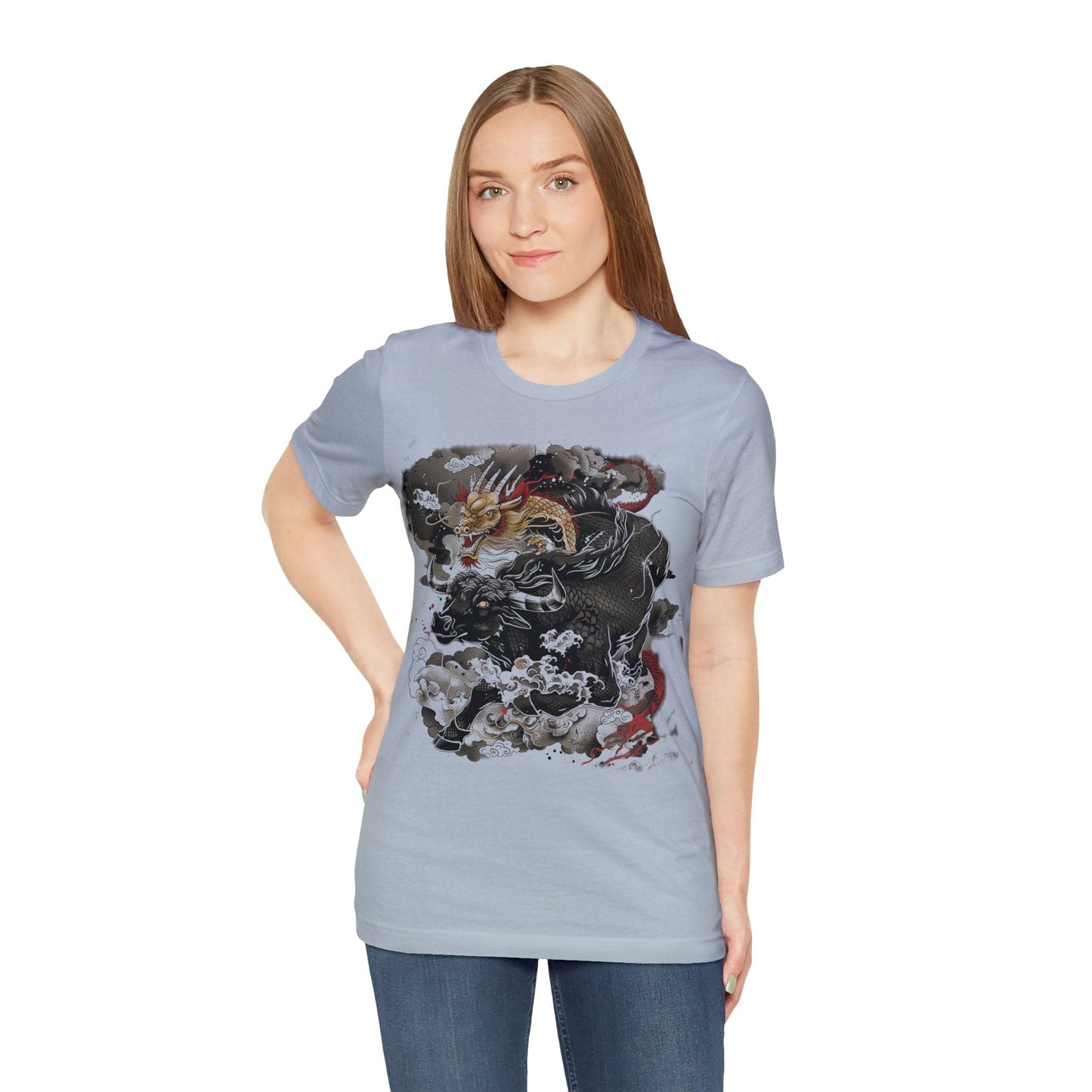 T-Shirt Eastern Mythos Dragon-Bull T-Shirt: Legendary Power