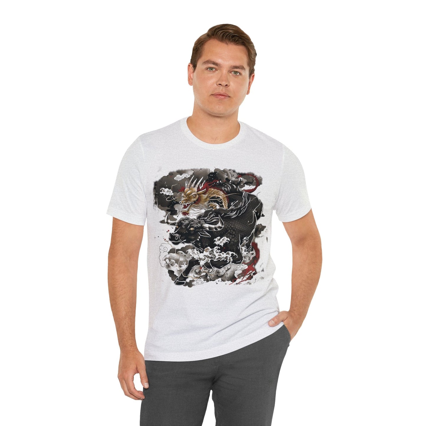 T-Shirt Eastern Mythos Dragon-Bull T-Shirt: Legendary Power