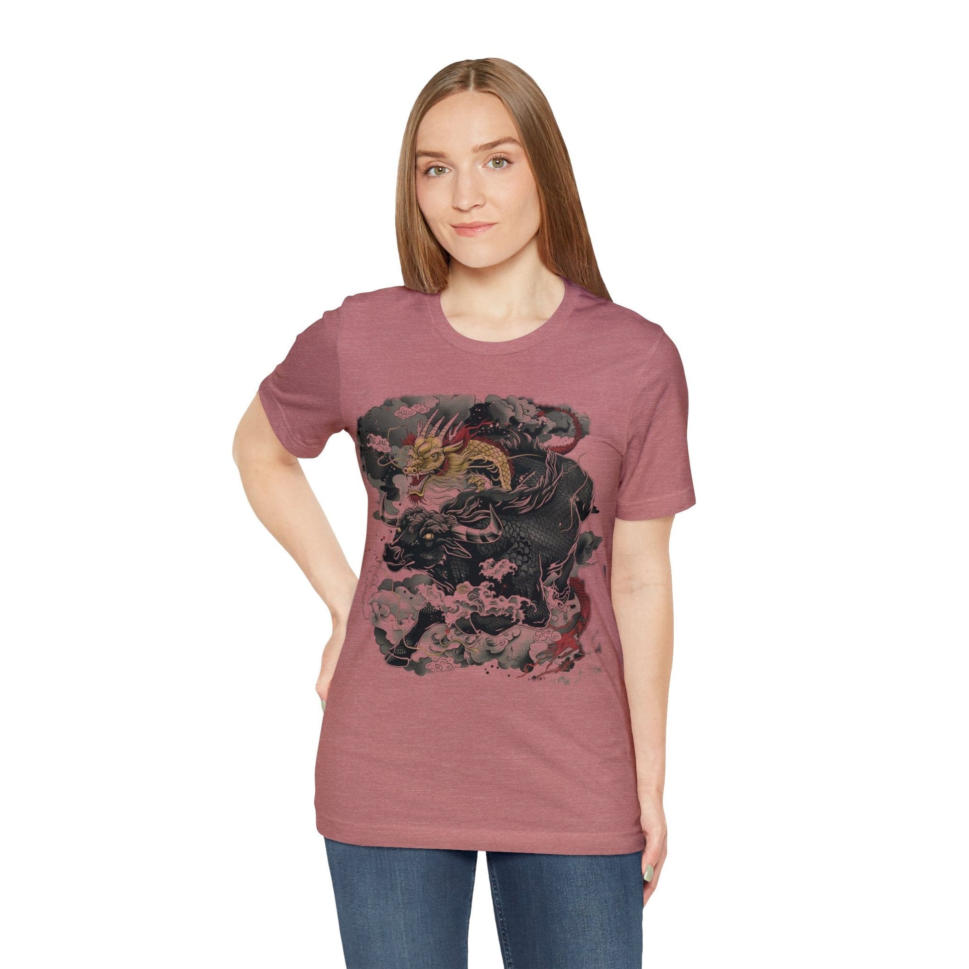 T-Shirt Eastern Mythos Dragon-Bull T-Shirt: Legendary Power