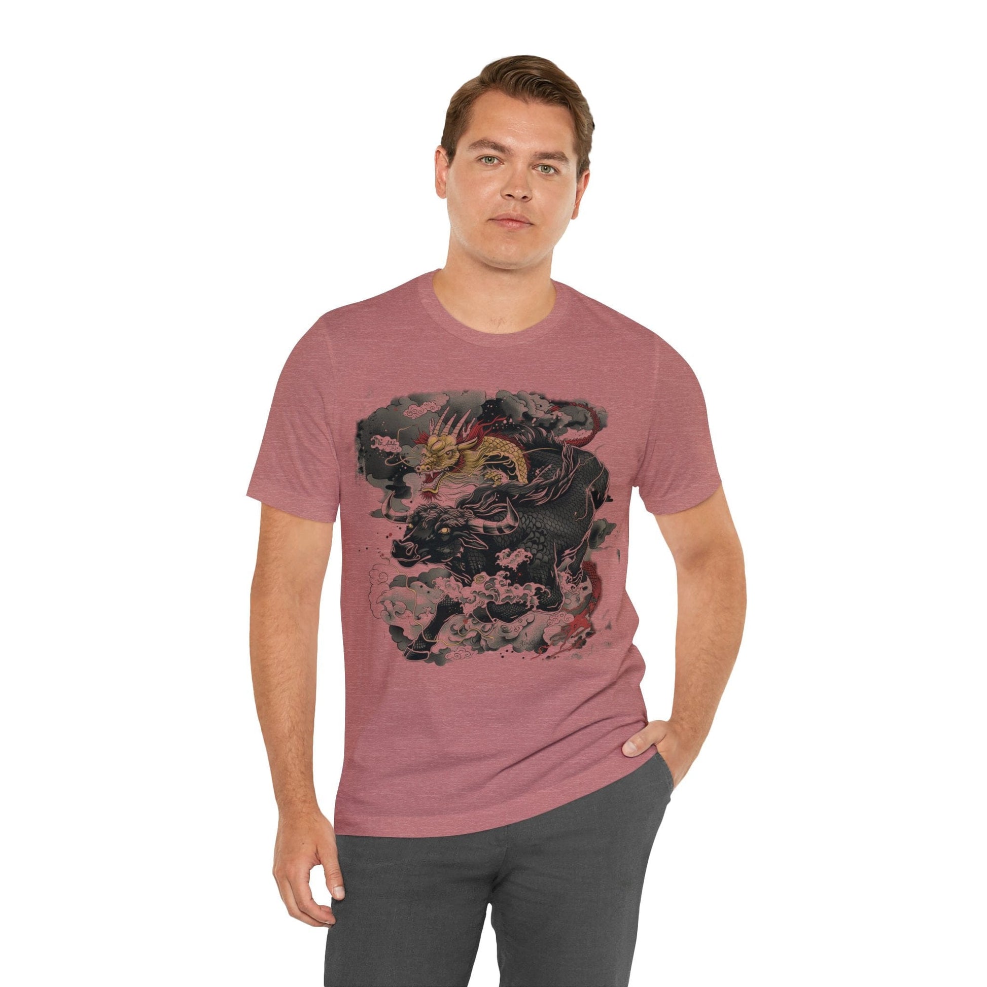 T-Shirt Eastern Mythos Dragon-Bull T-Shirt: Legendary Power