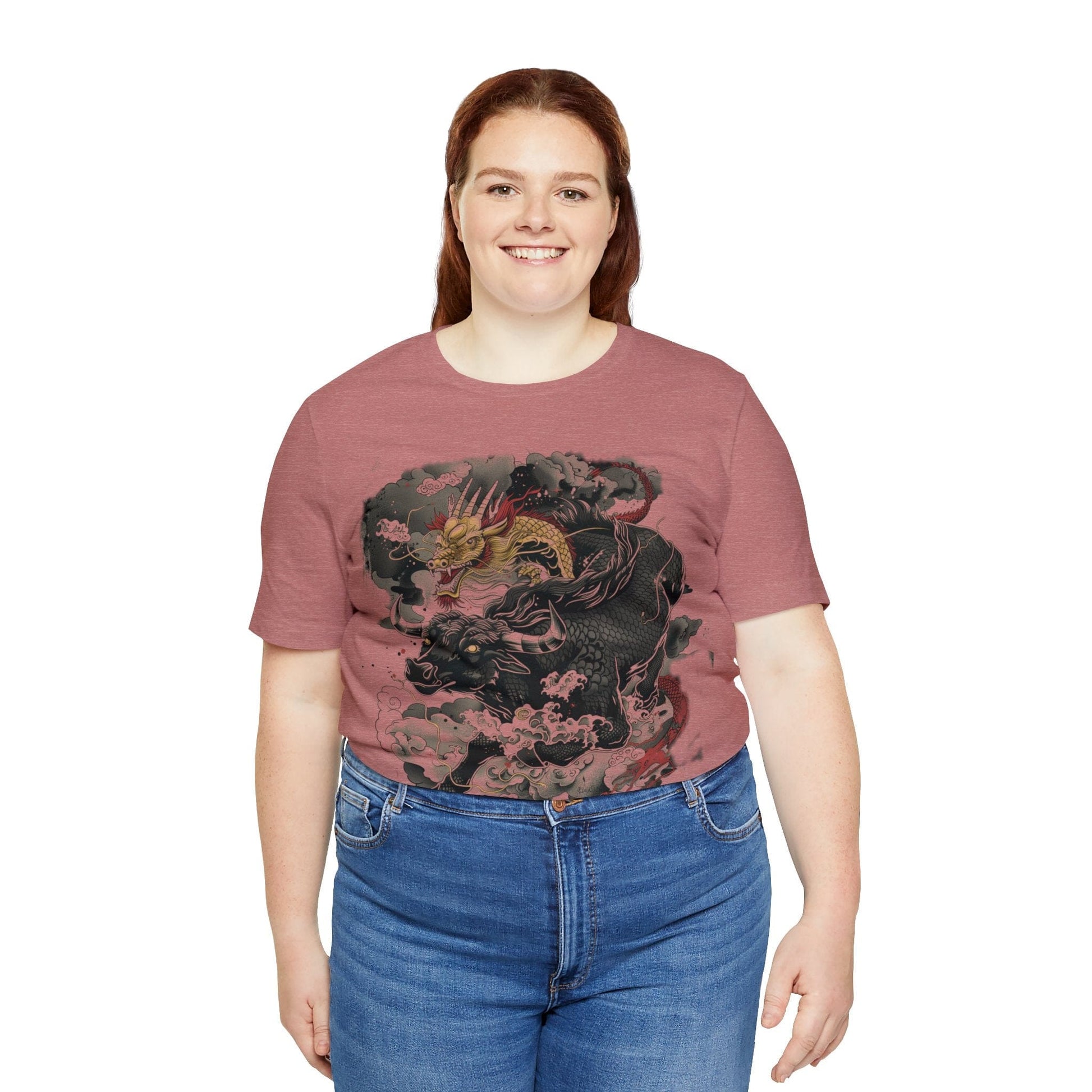 T-Shirt Eastern Mythos Dragon-Bull T-Shirt: Legendary Power