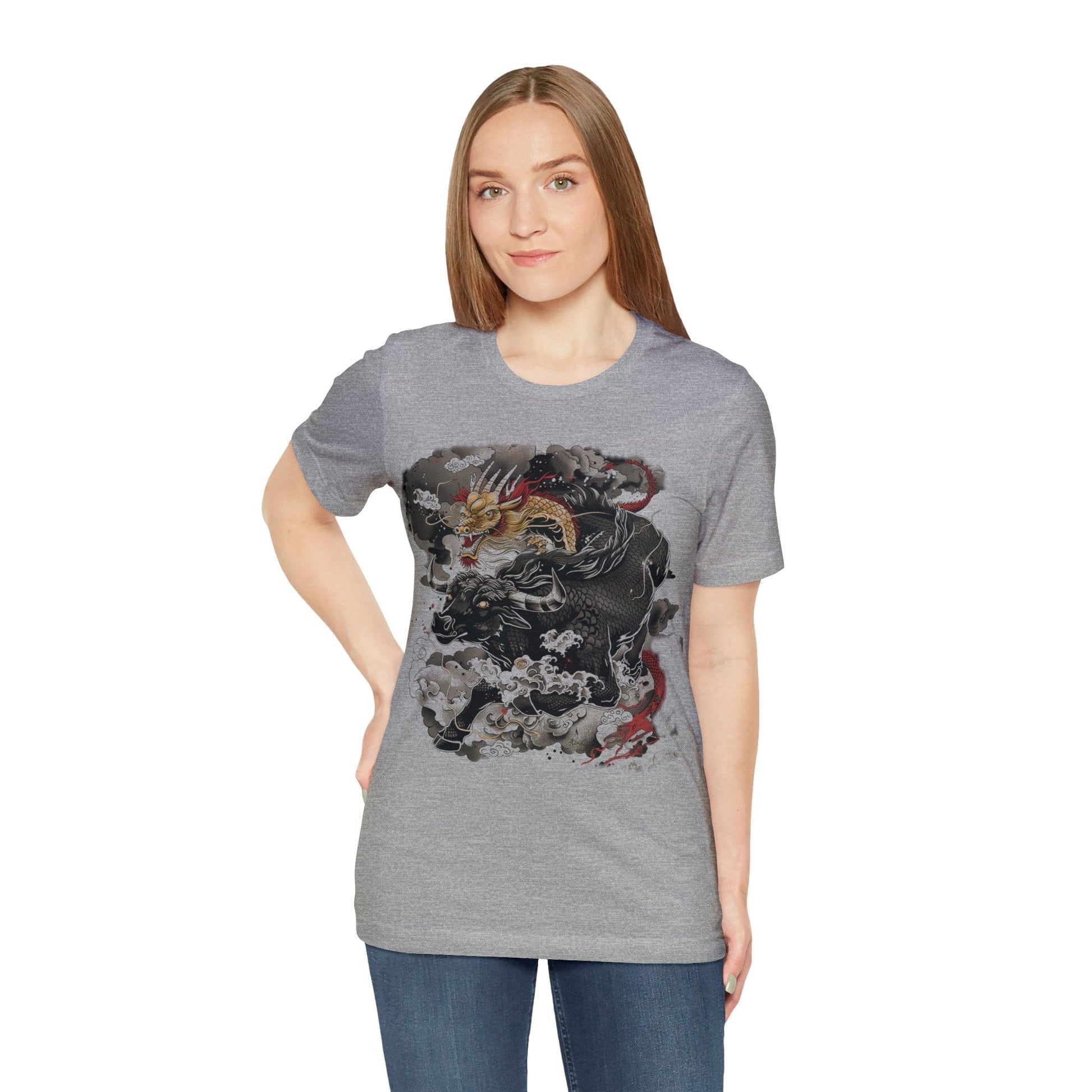 T-Shirt Eastern Mythos Dragon-Bull T-Shirt: Legendary Power