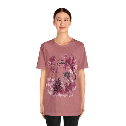 T-Shirt Eternal Love Libra Sumi-e Tee: Cherry Blossoms & Romance