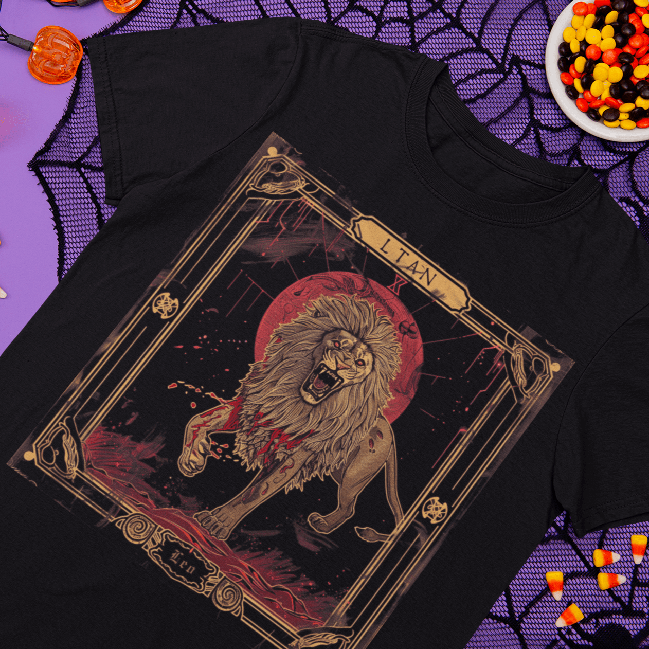 T-Shirt Fierce Leo Halloween Tarot Card T-Shirt - Halloween Limited Edition