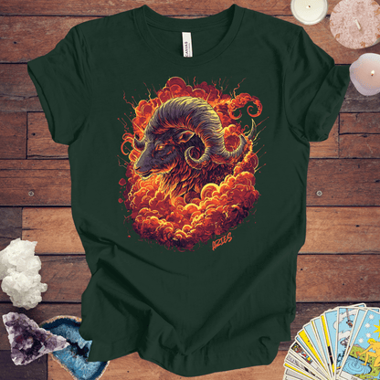 T-Shirt Forest / S Aries Inferno Charge Tarot Card T-Shirt