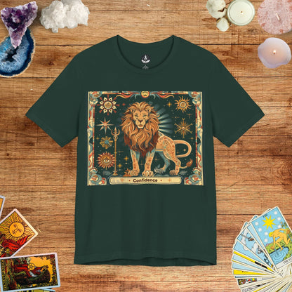 T-Shirt Forest / S Confidence Leo Tarot Card T-Shirt