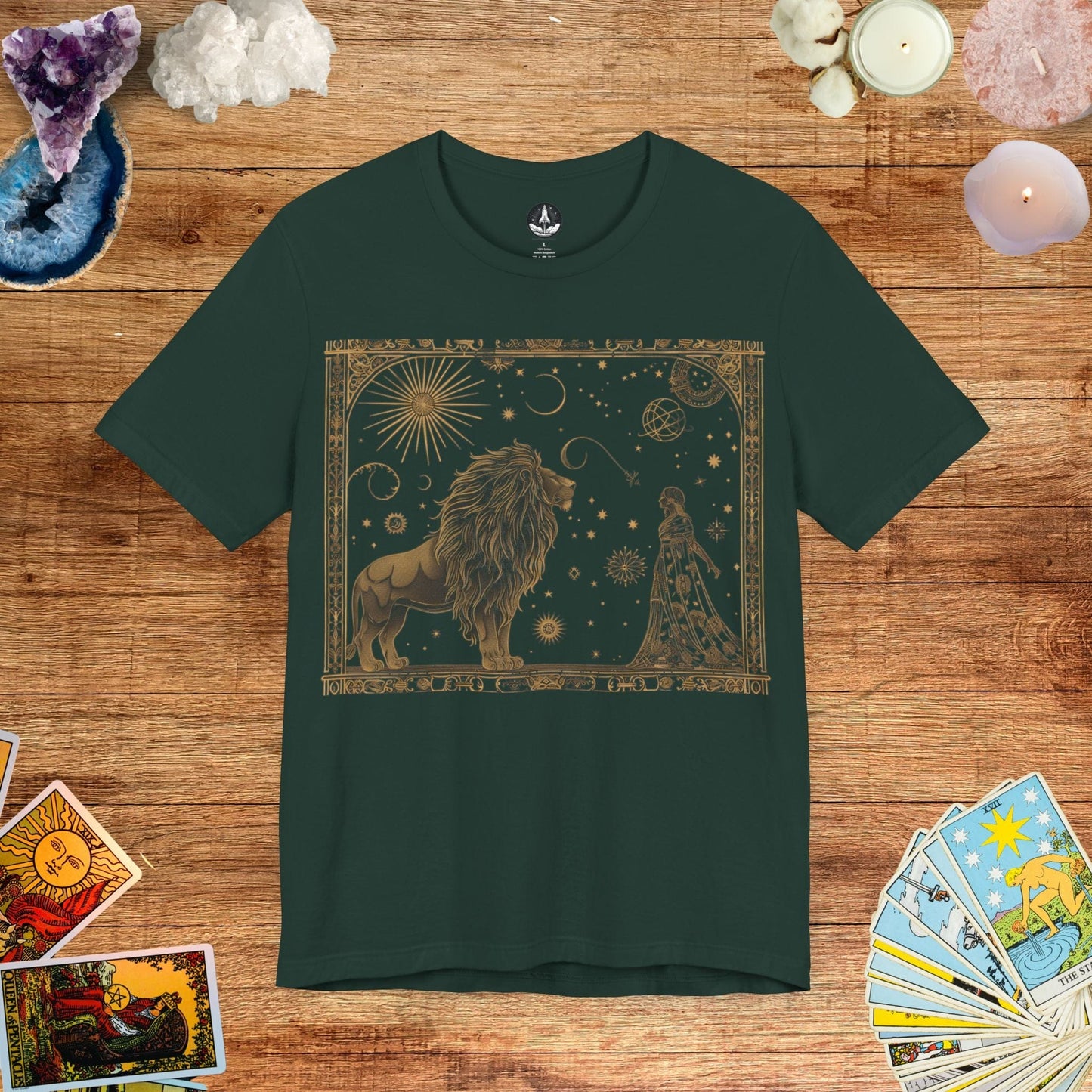 T-Shirt Forest / S Majestic Leo Tarot Card T-Shirt