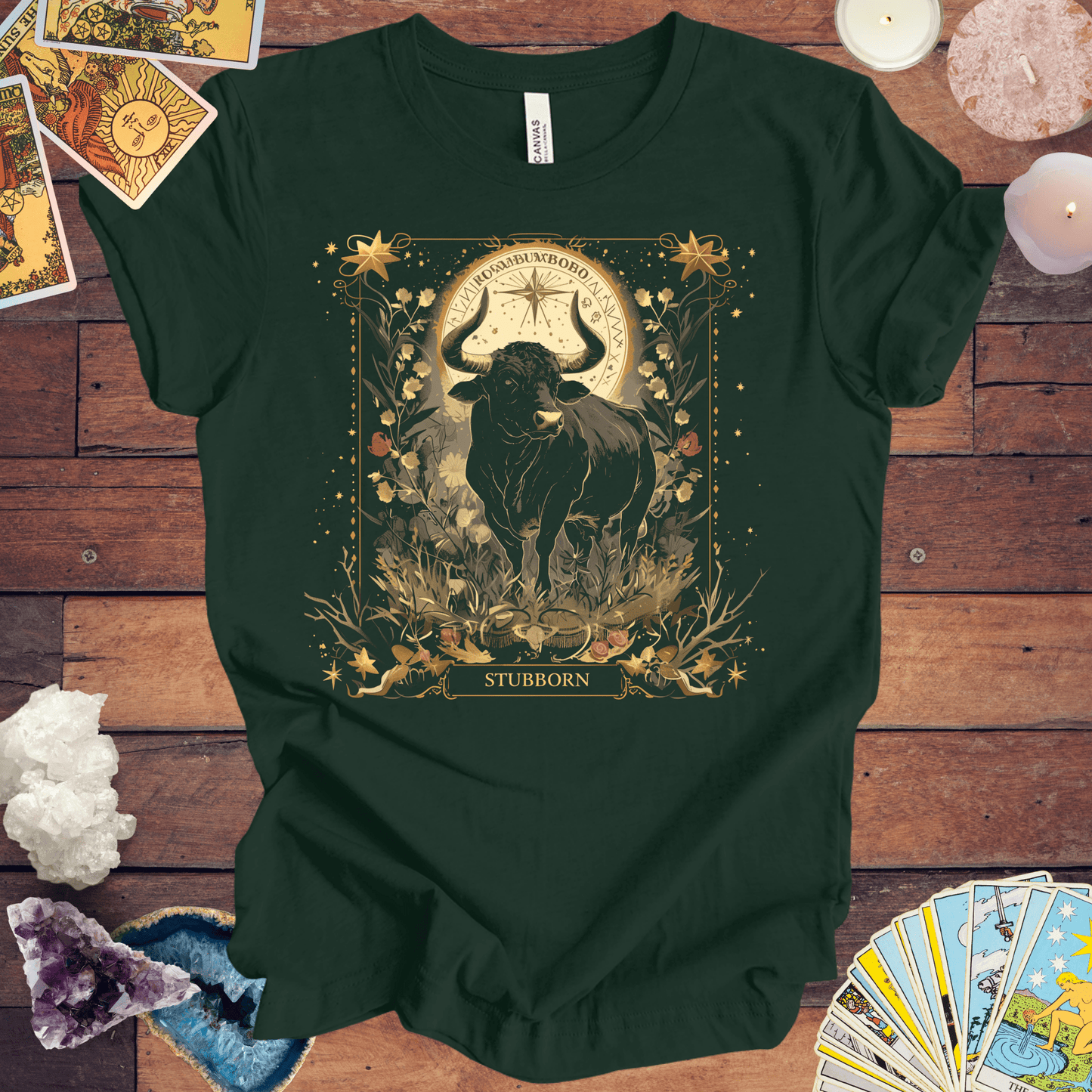 T-Shirt Forest / S Taurus Astrology: The Stoic Guardian Bull T-Shirt