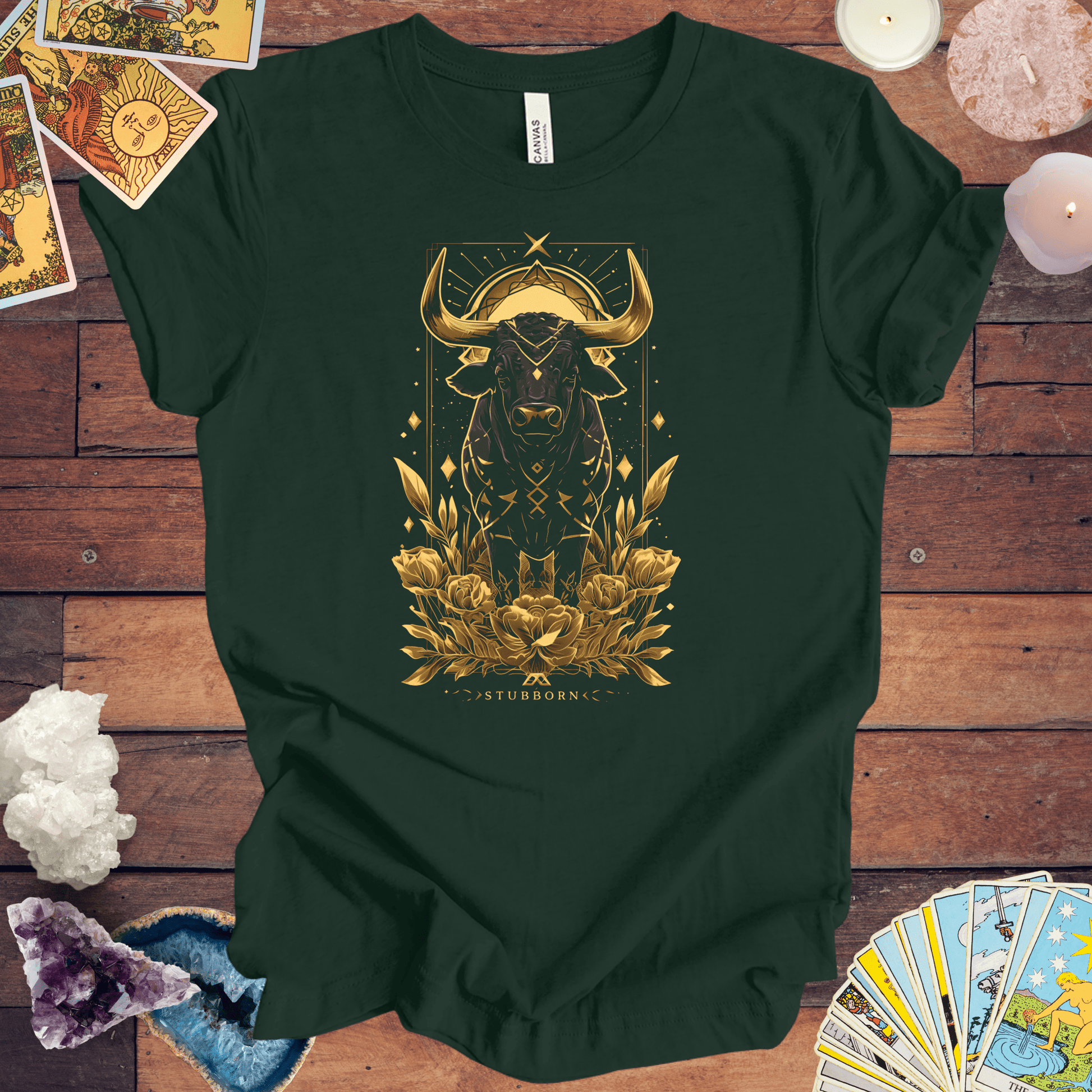 T-Shirt Forest / S Taurus the Guardian: Astrological Bull Power T-Shirt