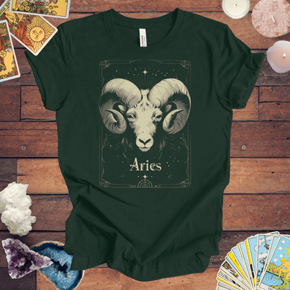 T-Shirt Forest / S The Bold Beginning: Aries Tarot Card T-Shirt