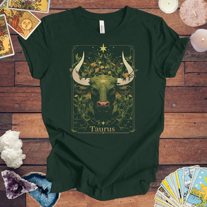 T-Shirt Forest / S The Bull: Taurus Tarot Card T-Shirt