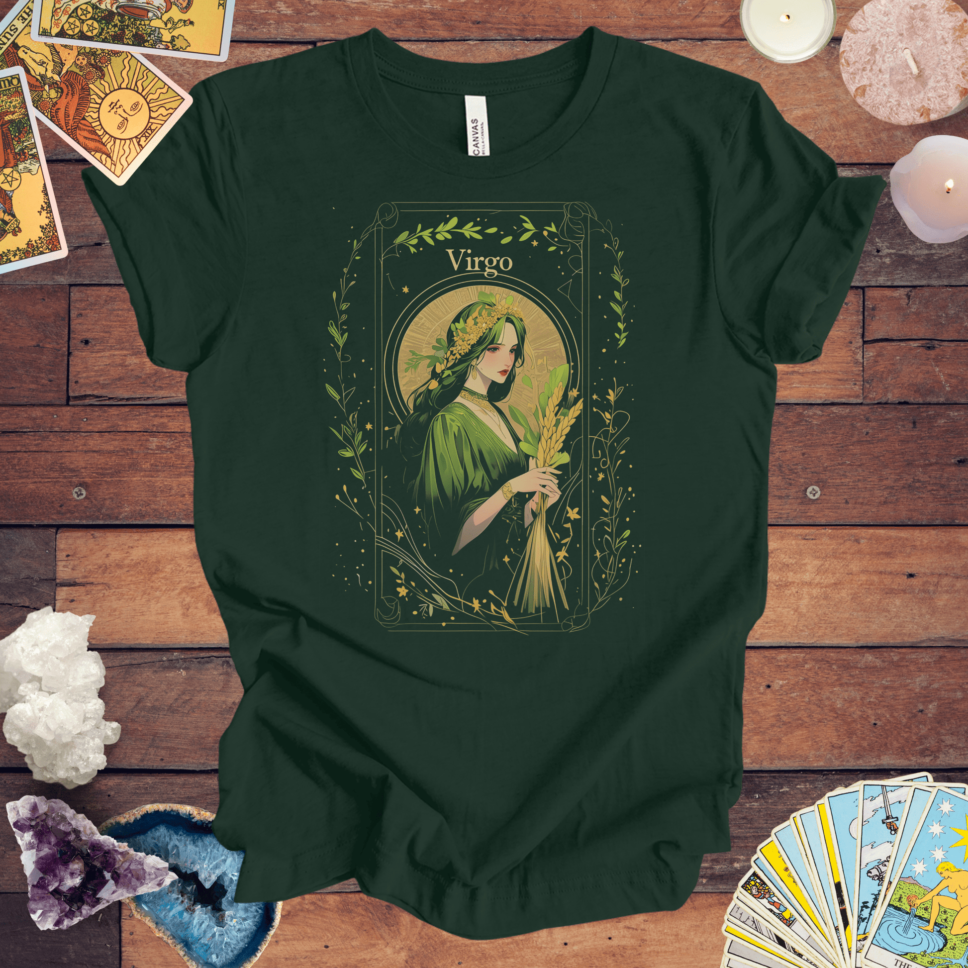 T-Shirt Forest / S The Maiden: Virgo Tarot Card T-Shirt