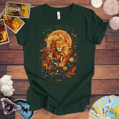 T-Shirt Forest / S The Majestic Lion: Leo Tarot Card T-Shirt