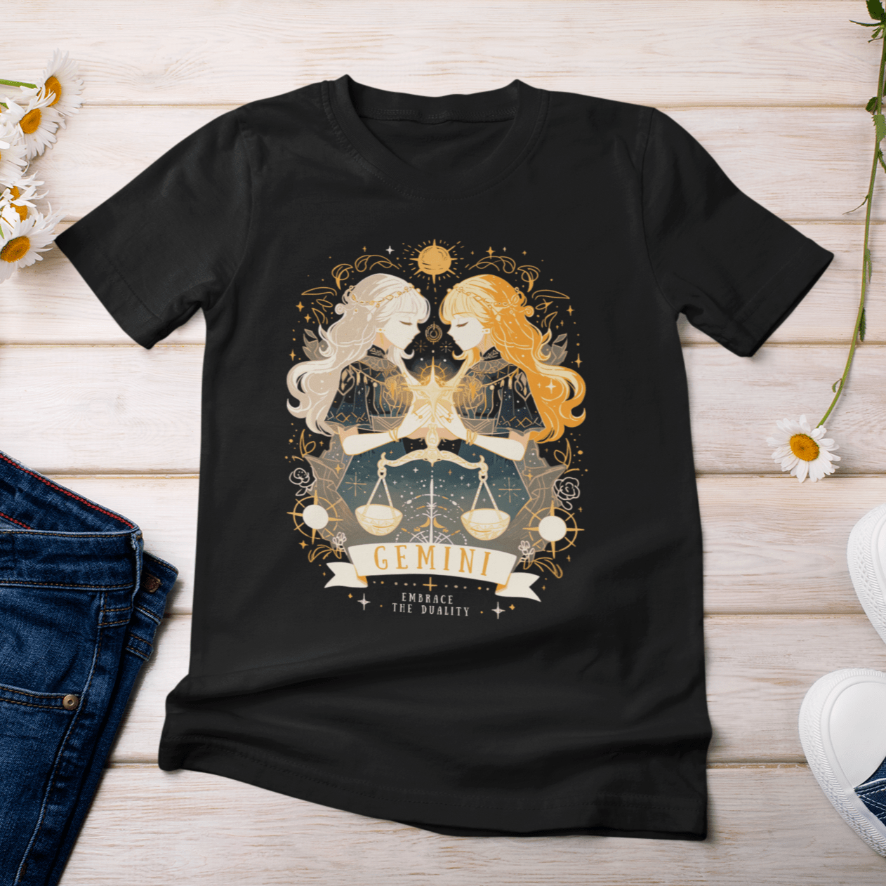 T-Shirt Gemini Celestial T-Shirt – Embrace the Duality