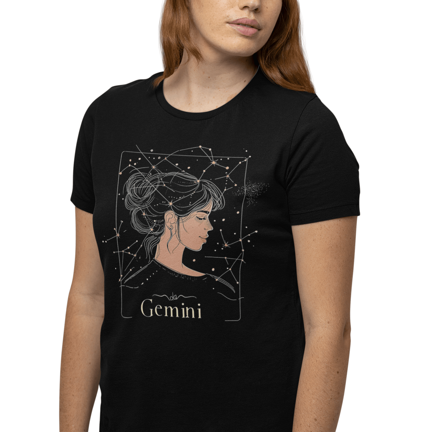 T-Shirt Gemini Mercurial Magic T-Shirt: Stargazing Elegance for the Twin Souls