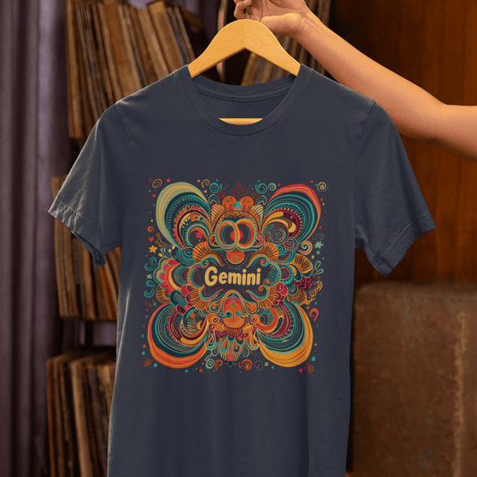 T-Shirt Gemini Psychedelic Harmony T-Shirt: A Vivid Ode to the Twin Spirits
