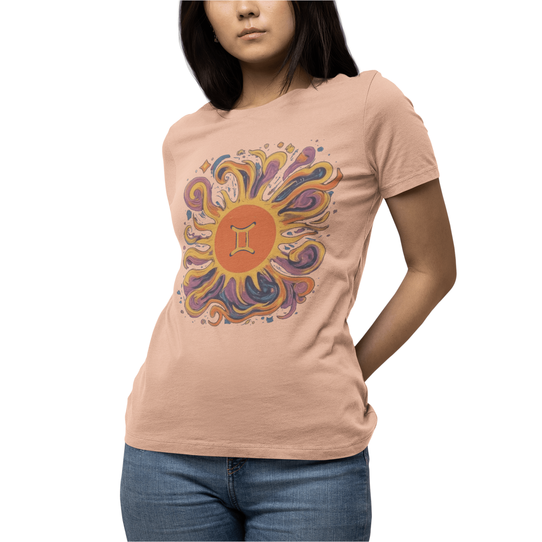 T-Shirt Gemini Solar Harmony Soft T-Shirt: Duality in Design