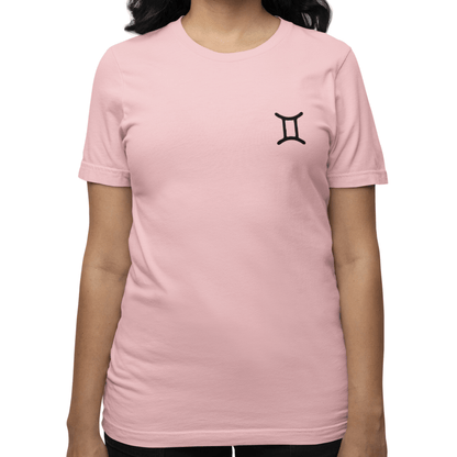 T-Shirt Gemini Twin Glyph T-Shirt: Dynamic Style for the Social Butterfly