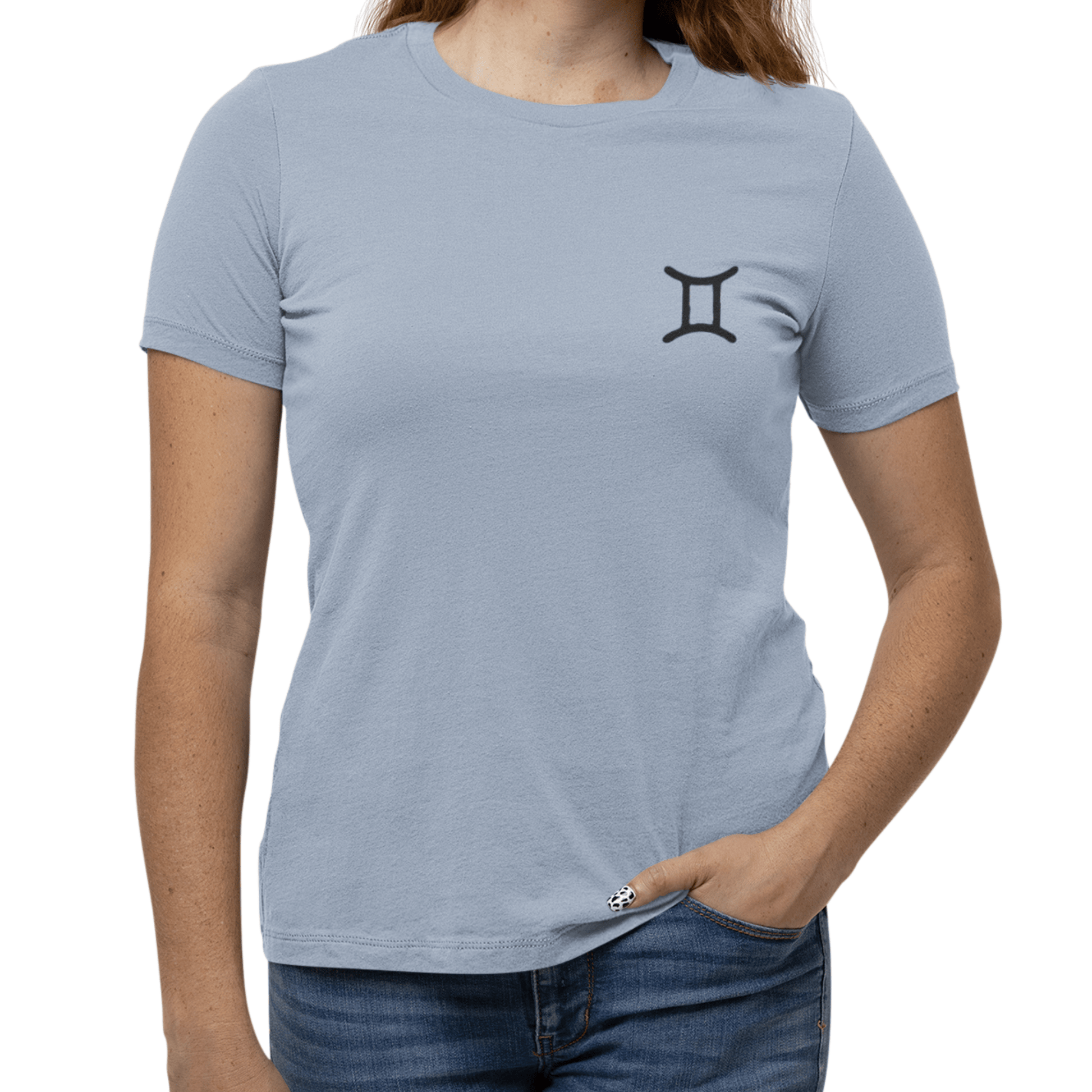 T-Shirt Gemini Twin Glyph T-Shirt: Dynamic Style for the Social Butterfly