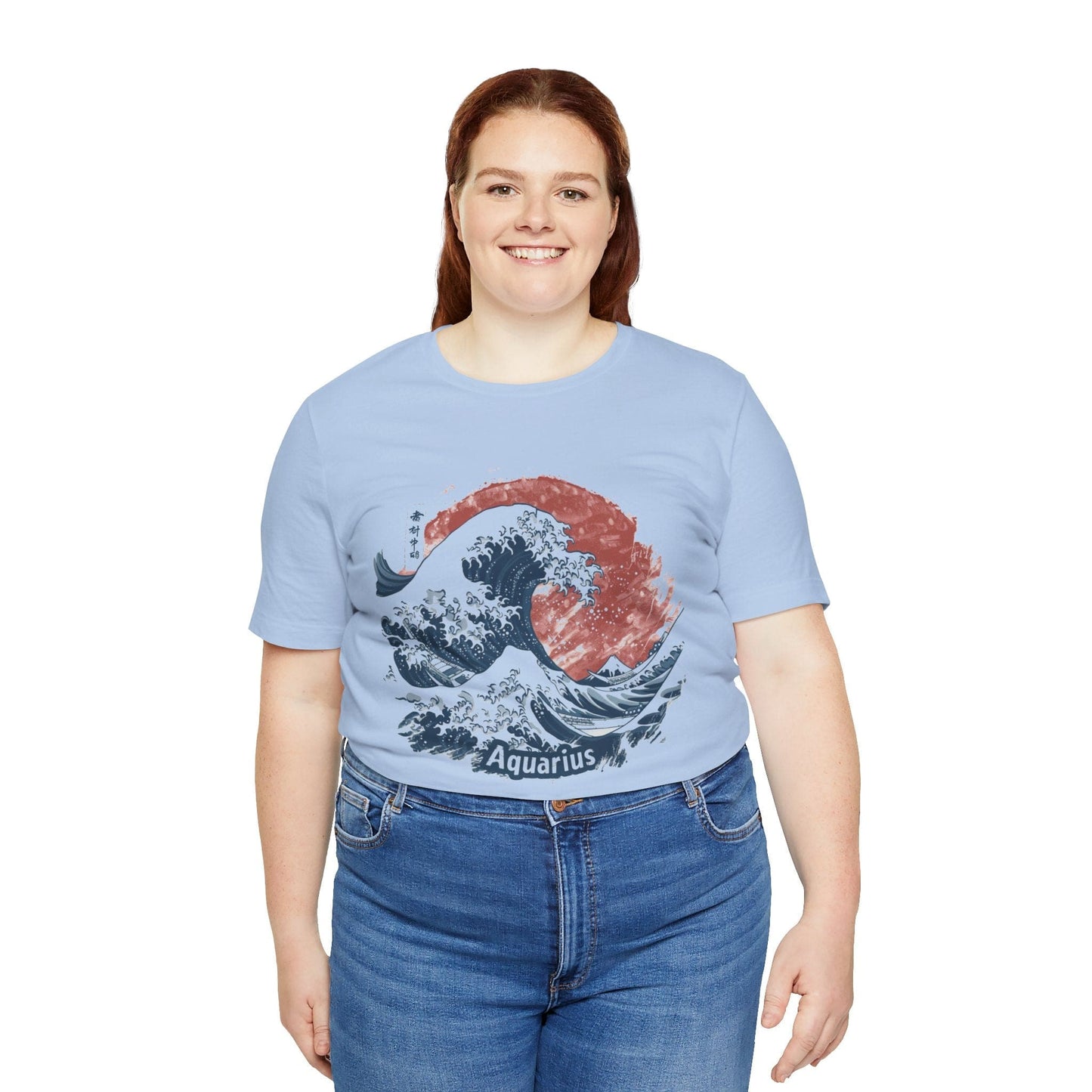 T-Shirt Great Wave of Aquarius TShirt: A Japanese Zodiac Fusion