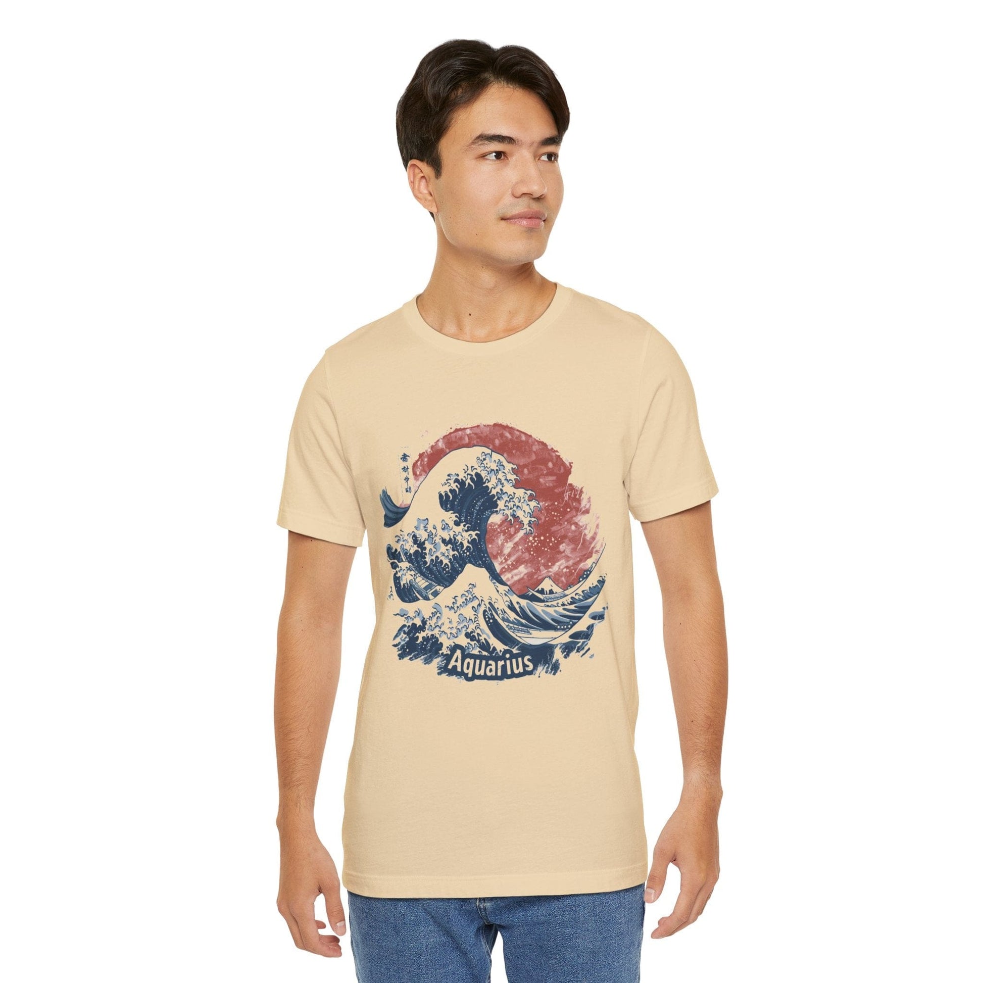 T-Shirt Great Wave of Aquarius TShirt: A Japanese Zodiac Fusion