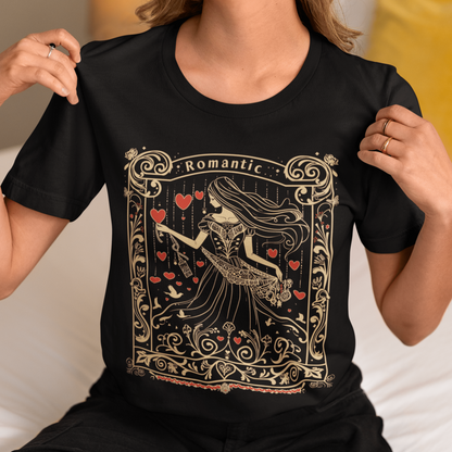 T-Shirt Heartstrings Romantic: Libra Tarot Card T-Shirt