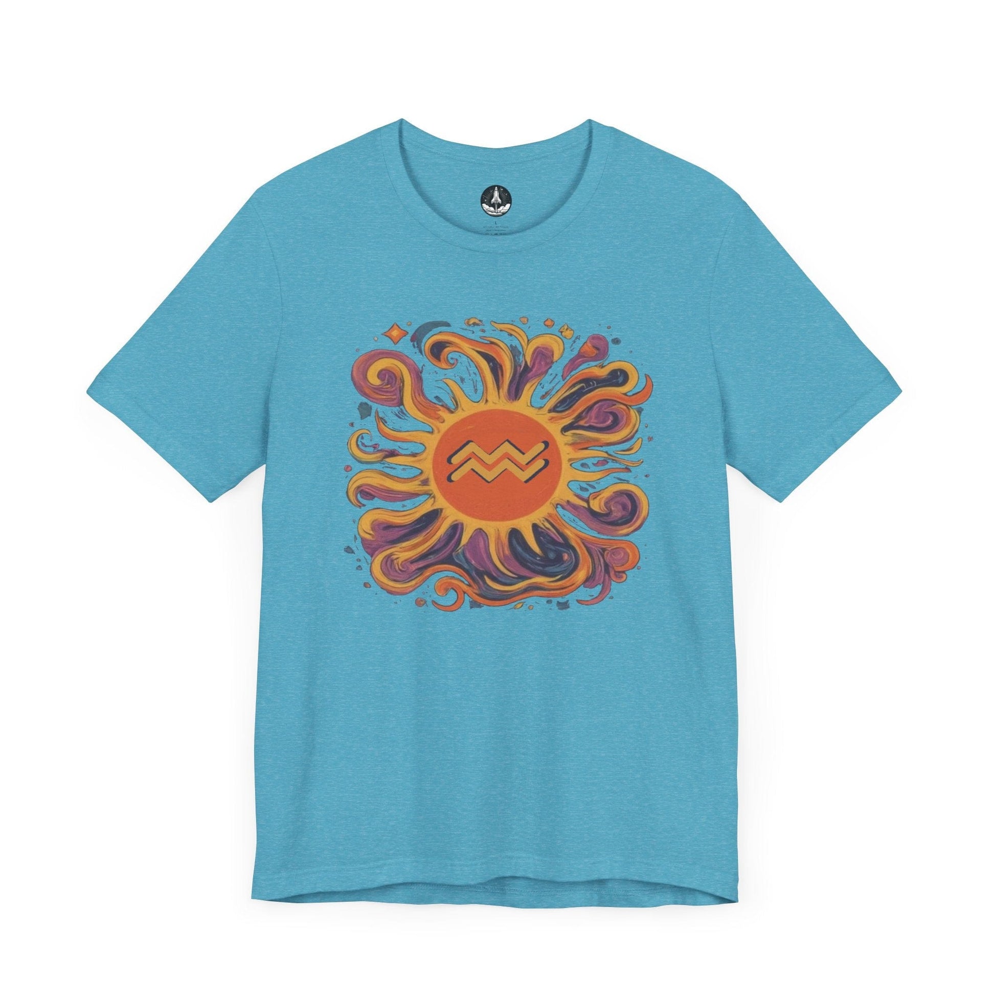 T-Shirt Heather Aqua / S Aquarius Solar Flair T-Shirt: Shine in Zodiac Fashion