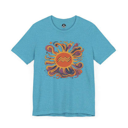 T-Shirt Heather Aqua / S Aquarius Solar Flair T-Shirt: Shine in Zodiac Fashion