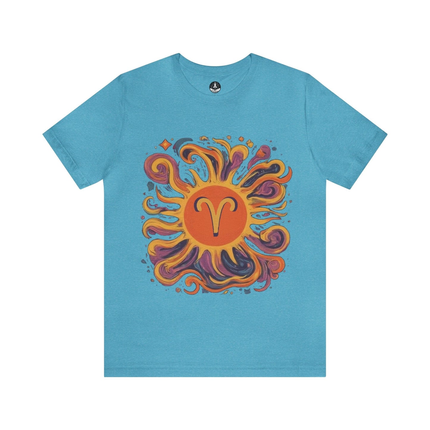 T-Shirt Heather Aqua / S Aries Zodiac Blaze Soft T-Shirt: Ignite Your Wardrobe