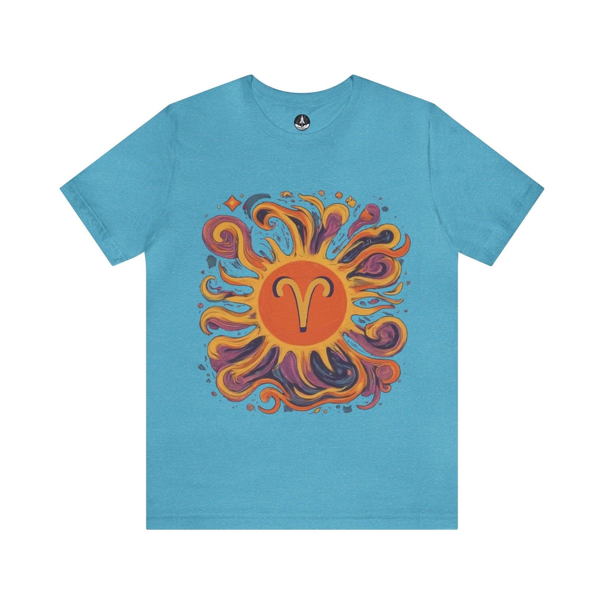 T-Shirt Heather Aqua / S Aries Zodiac Blaze Soft T-Shirt: Ignite Your Wardrobe