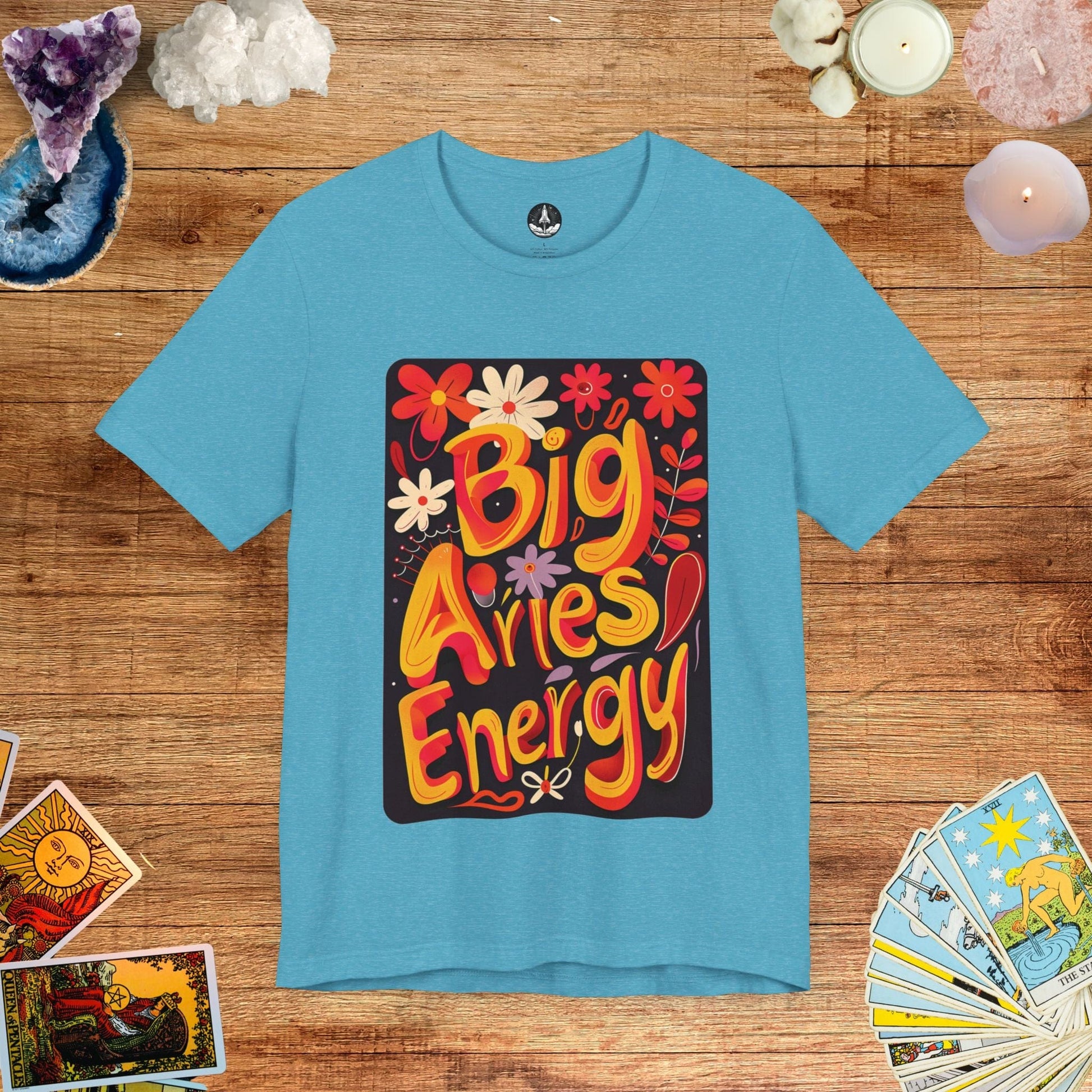 T-Shirt Heather Aqua / S Big Aries Energy T-Shirt