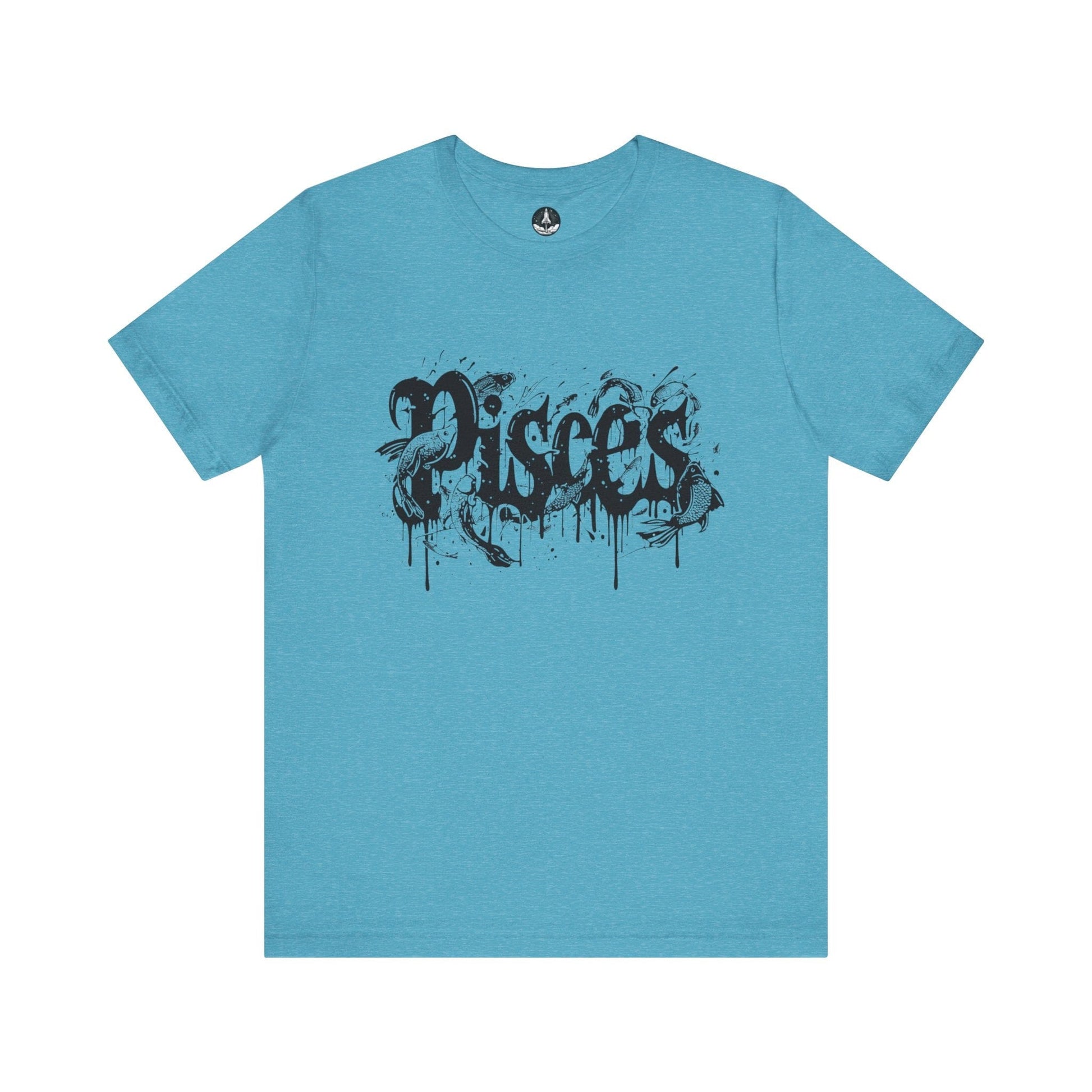 T-Shirt Heather Aqua / S Deep Dive Pisces TShirt: Immerse in the Artistic Tide