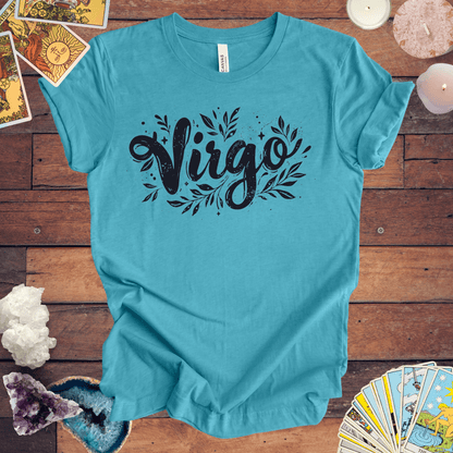 T-Shirt Heather Aqua / S Ink Splattered Virtue Virgo TShirt: Artistic Precision