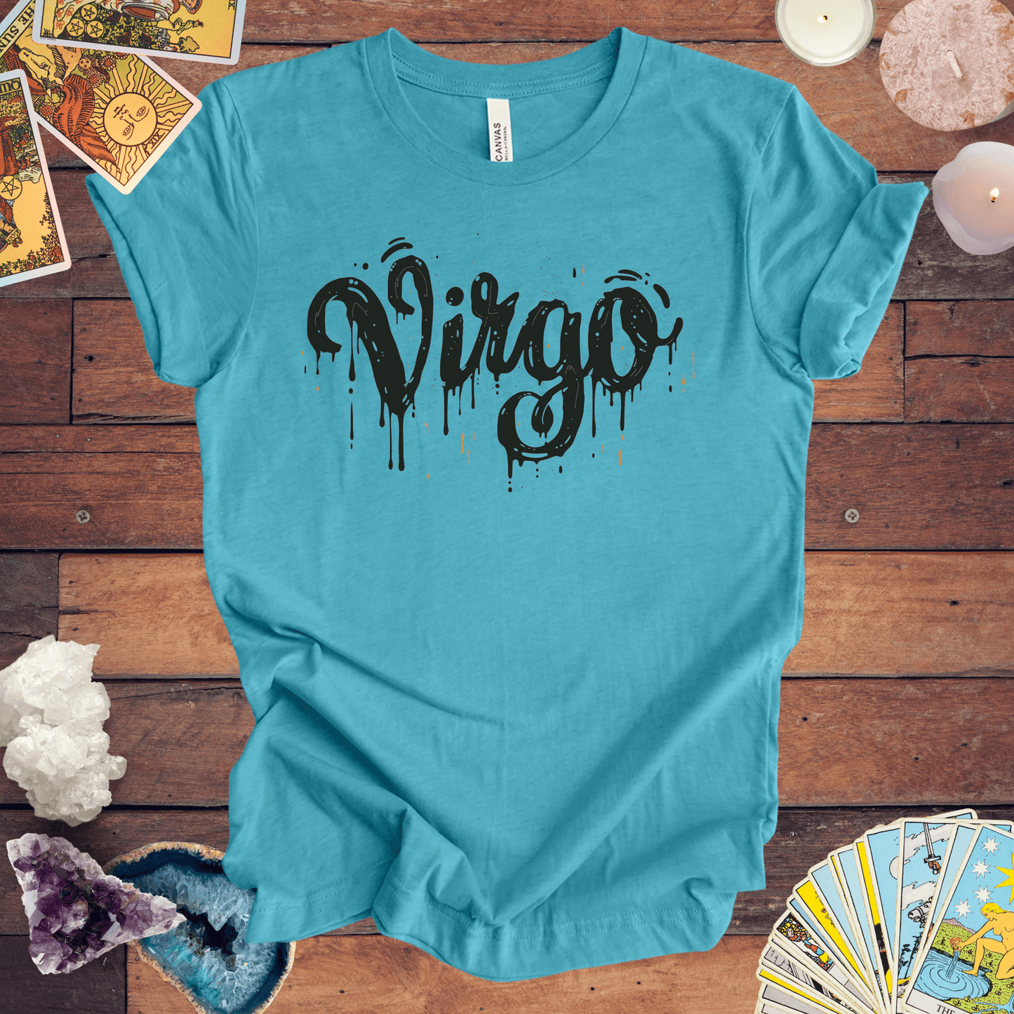 T-Shirt Heather Aqua / S Inkwell Virtue Virgo TShirt: Melding Precision with Art