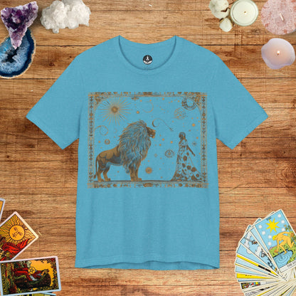 T-Shirt Heather Aqua / S Majestic Leo Tarot Card T-Shirt