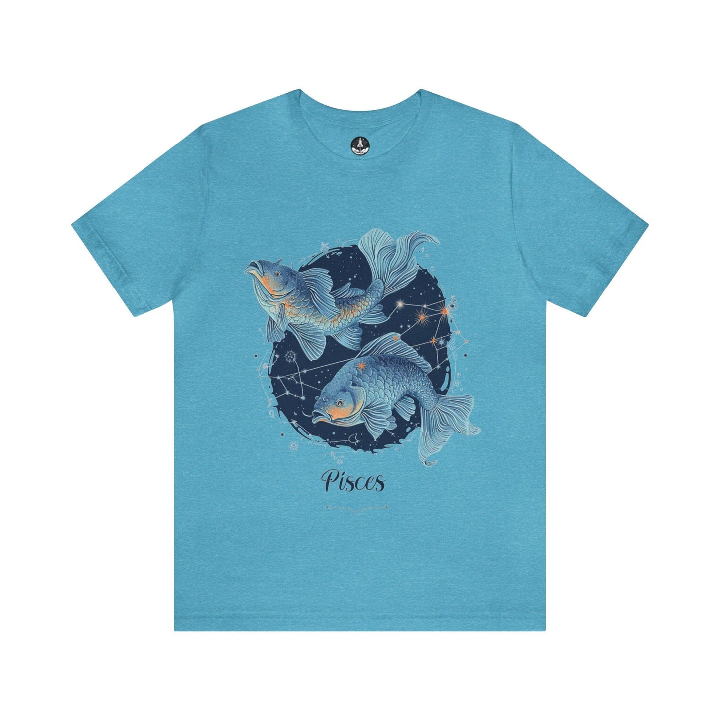 T-Shirt Heather Aqua / S Mystic Pisces Flow T-Shirt: Ocean-Inspired Design on Premium Fabric