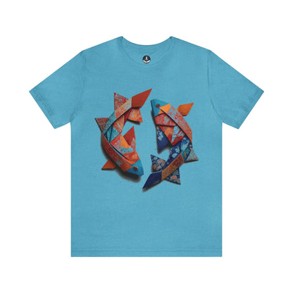 T-Shirt Heather Aqua / S Origami Pisces T-Shirt
