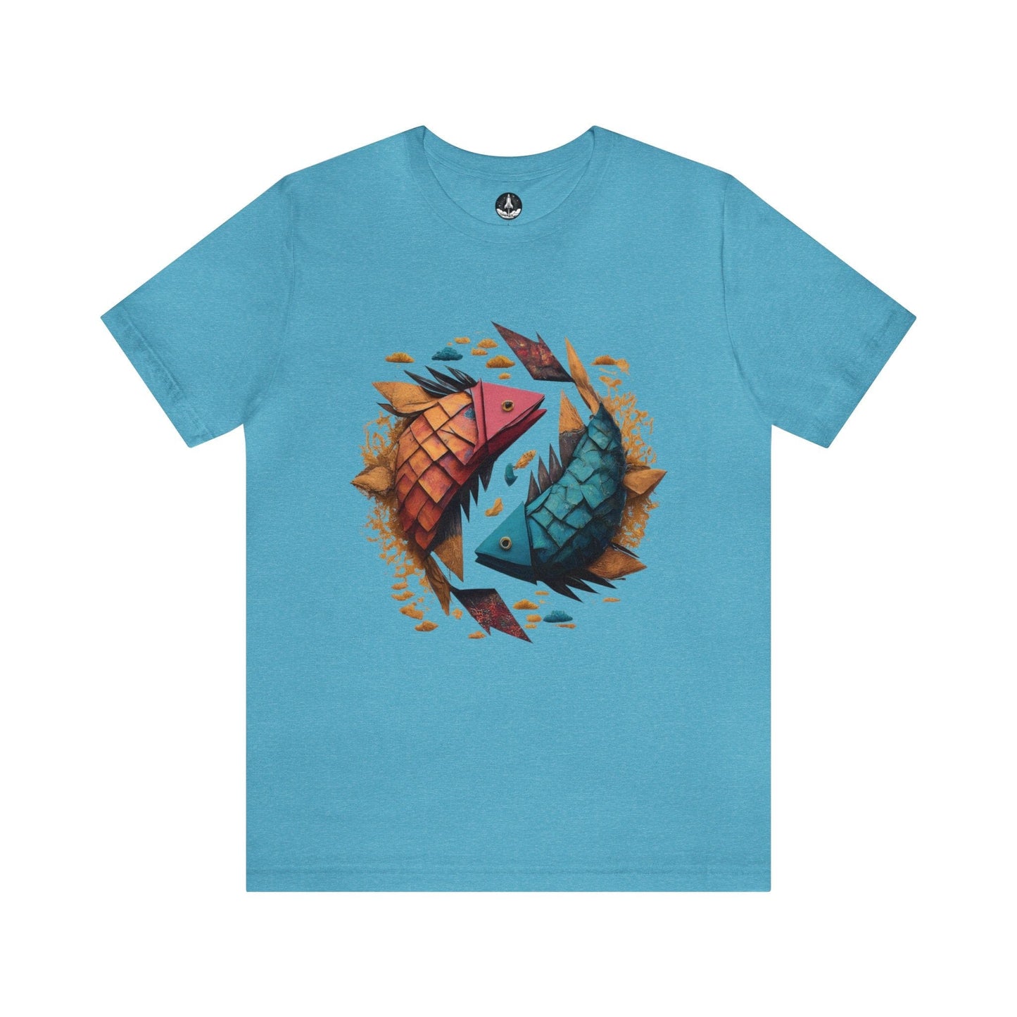 T-Shirt Heather Aqua / S Papercraft Pisces T-Shirt