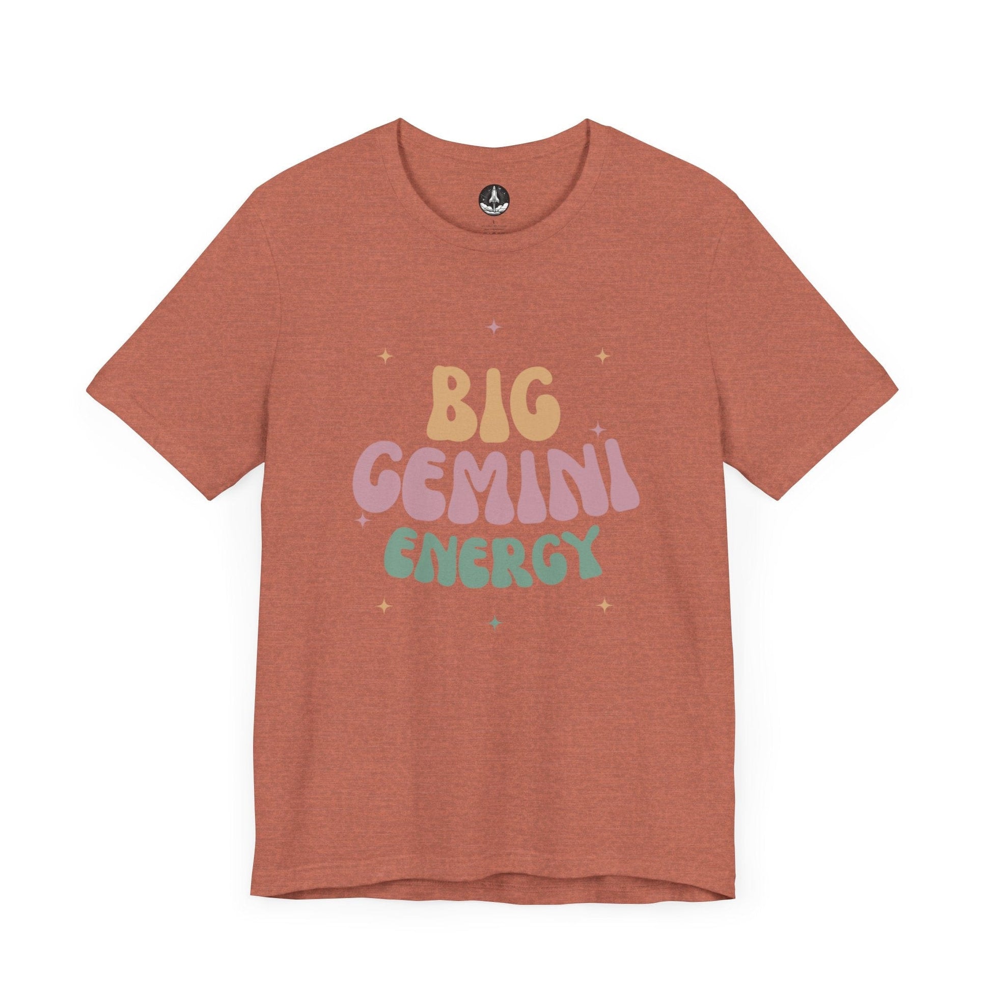T-Shirt Heather Clay / S Big Gemini Energy T-Shirt: Vibrant Zodiac Apparel for Astrology Lovers