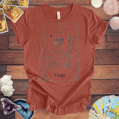 T-Shirt Heather Clay / S Maiden's Blossom: Virgo Tarot Card T-Shirt