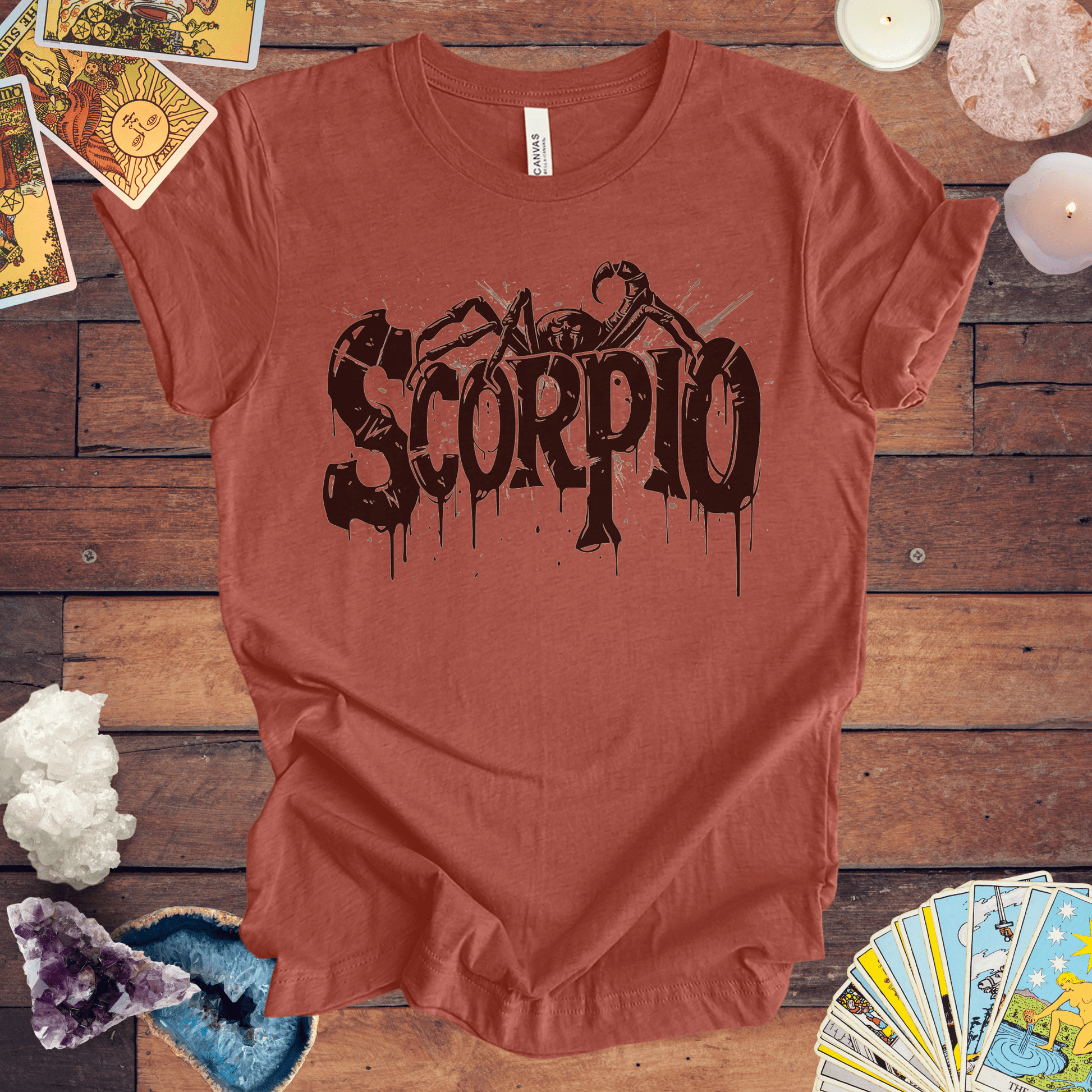 T-Shirt Heather Clay / S Sting of Mystery Scorpio TShirt: Intensity Unleashed