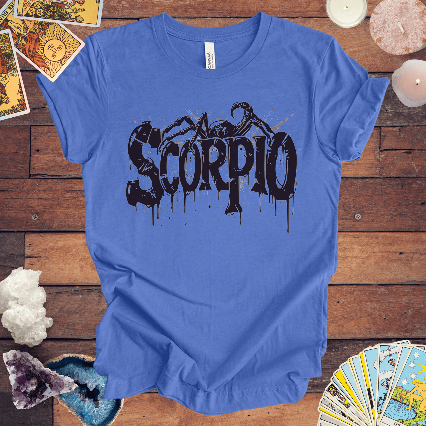 T-Shirt Heather Columbia Blue / S Sting of Mystery Scorpio TShirt: Intensity Unleashed