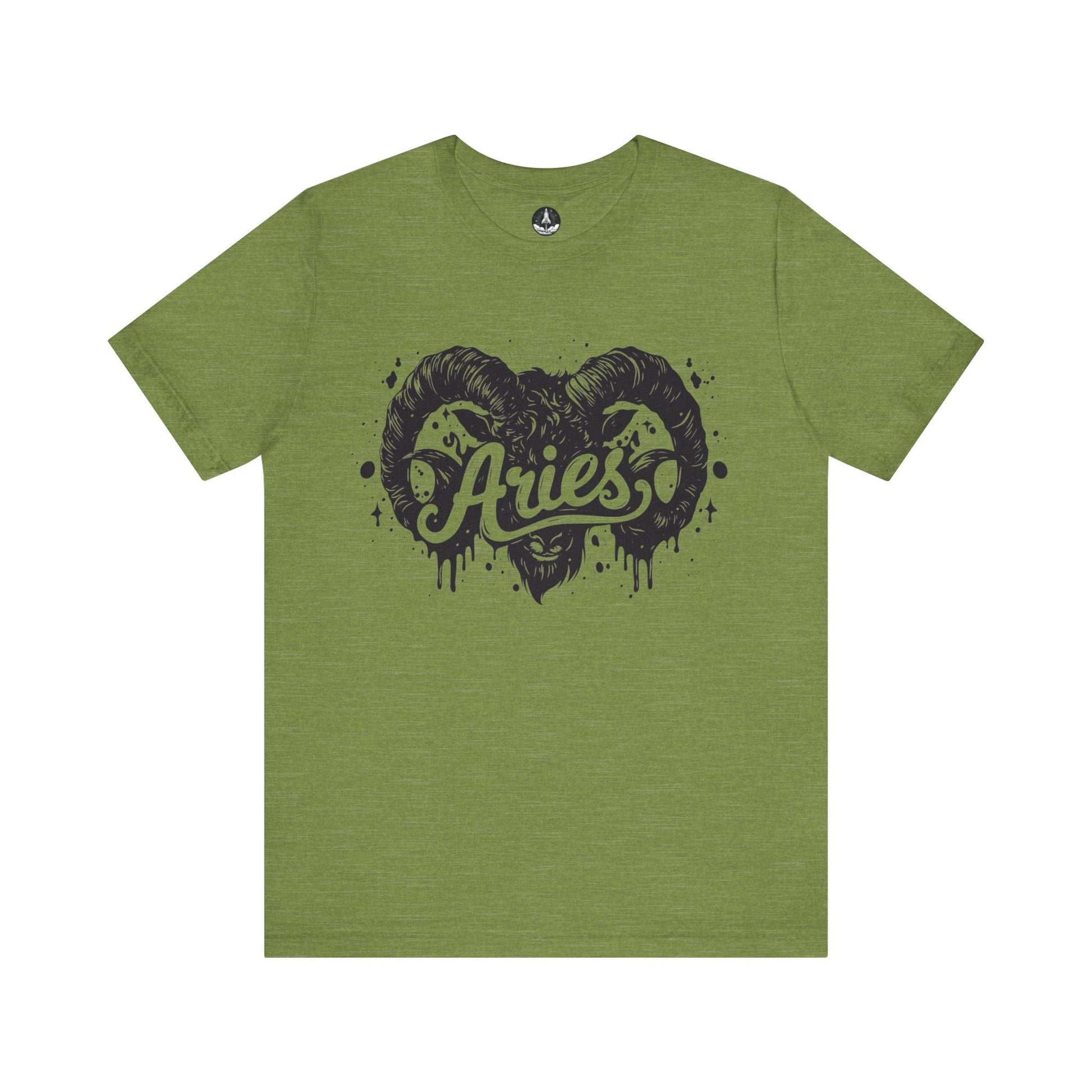 T-Shirt Heather Green / S Aries Bold Ram Tee - Unleash Your Zodiac Power