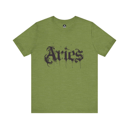 T-Shirt Heather Green / S Astro Splash Aries TShirt - Zodiac Meets Street Art