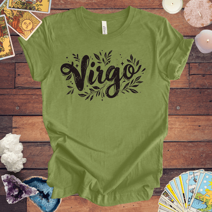 T-Shirt Heather Green / S Ink Splattered Virtue Virgo TShirt: Artistic Precision