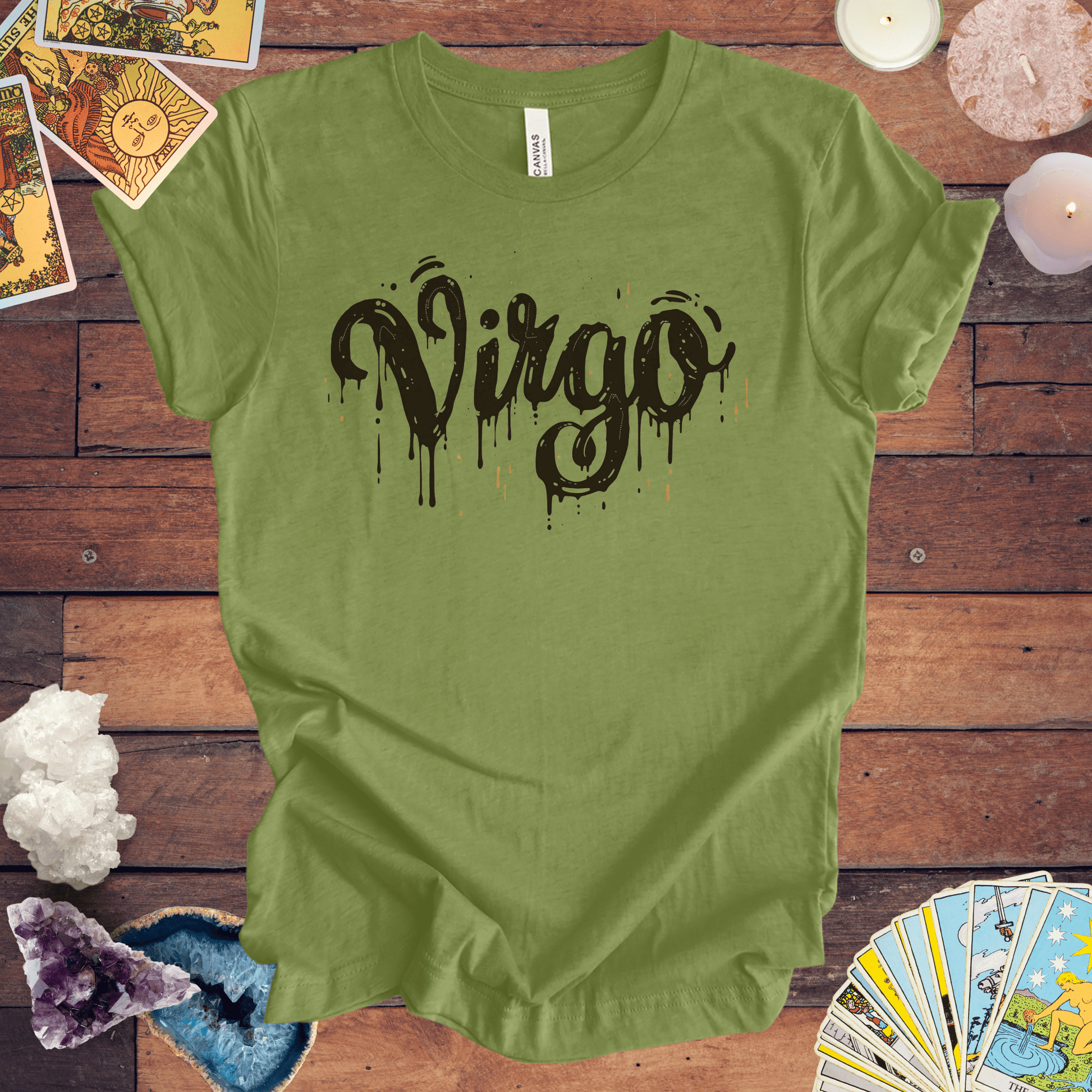 T-Shirt Heather Green / S Inkwell Virtue Virgo TShirt: Melding Precision with Art