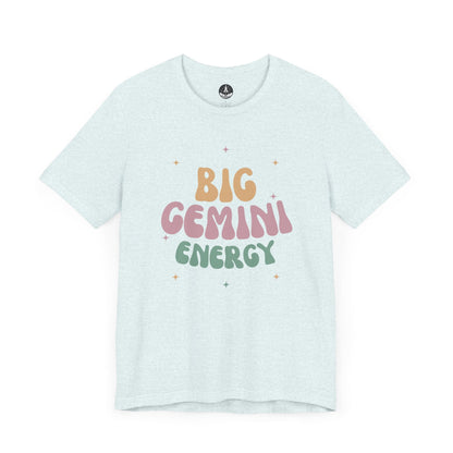 T-Shirt Heather Ice Blue / S Big Gemini Energy T-Shirt: Vibrant Zodiac Apparel for Astrology Lovers